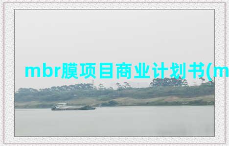 mbr膜项目商业计划书(mbr膜介绍)