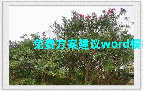 免费方案建议word模板