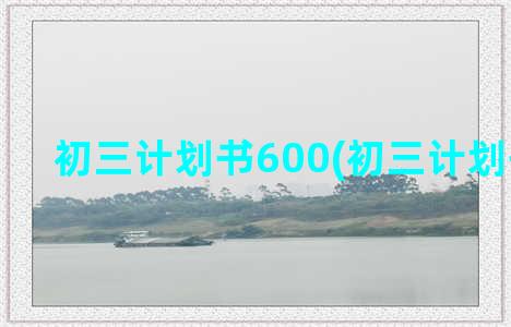 初三计划书600(初三计划书100字)