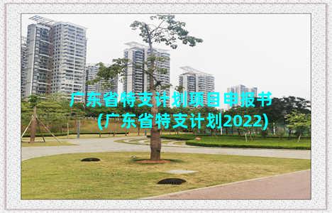 广东省特支计划项目申报书(广东省特支计划2022)