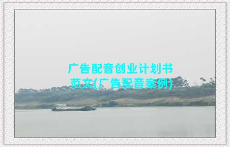 广告配音创业计划书范文(广告配音案例)