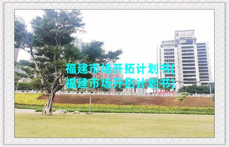 福建市场开拓计划书(福建市场开拓计划书)