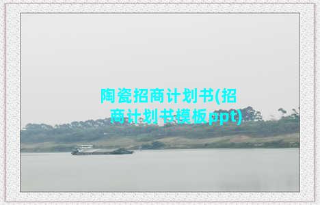 陶瓷招商计划书(招商计划书模板ppt)